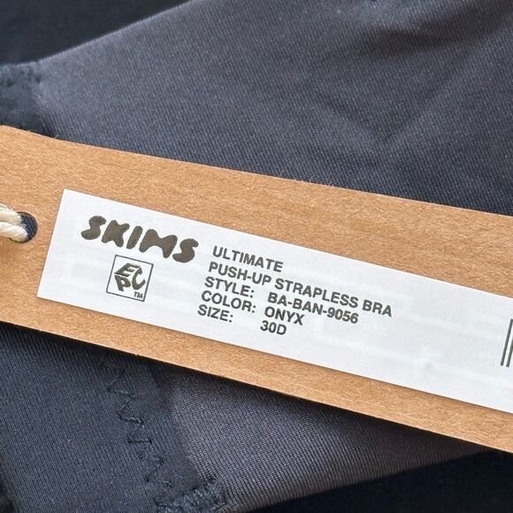 Skims Ultimate Push Up Strapless Bra Onyx Size 30D - Picture 6 of 6